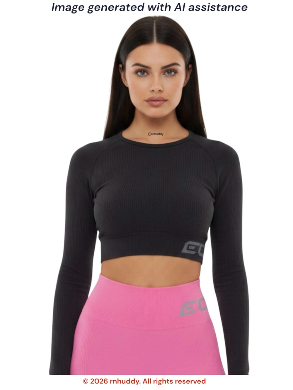 ECHT L black arise comfort long sleeve top